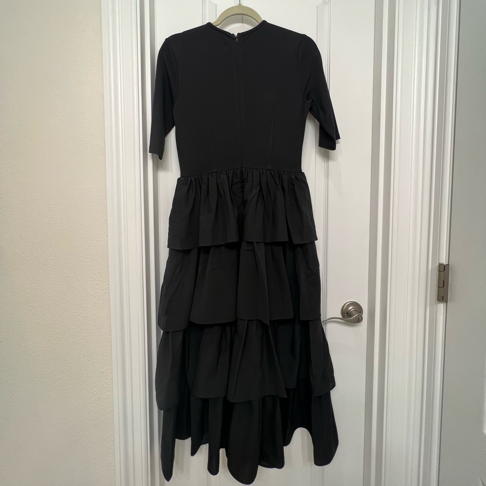 BRAND NEW!! Jessakae Paris black layered ruffle midi dress - Picture 2 of 13